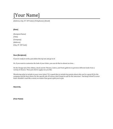 Download Cover Letter For Resume In Word Format Cover