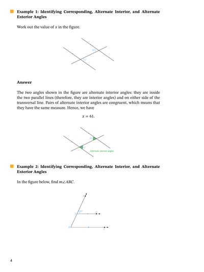 Lesson Parallel Lines And Transversals Angle Relationships Nagwa