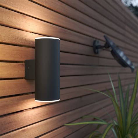 Chester Up And Down Usb Solar Wall Light Anthracite Powered By Leaf