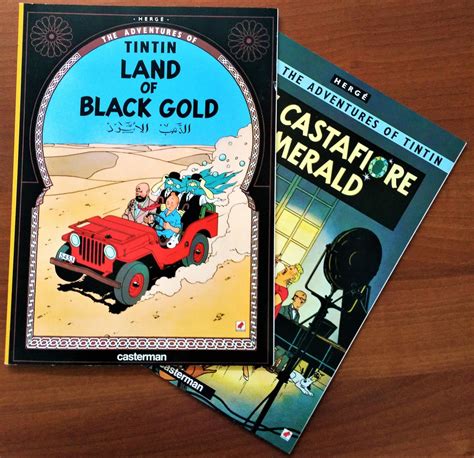 Set Of 2 The Adventures Of Tintin Land Of Black Gold And The