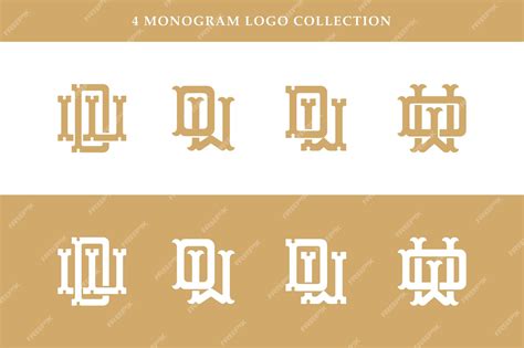 Lettre De Collection Monogramme Dw Ou Wd Avec Interlock Vintage Style