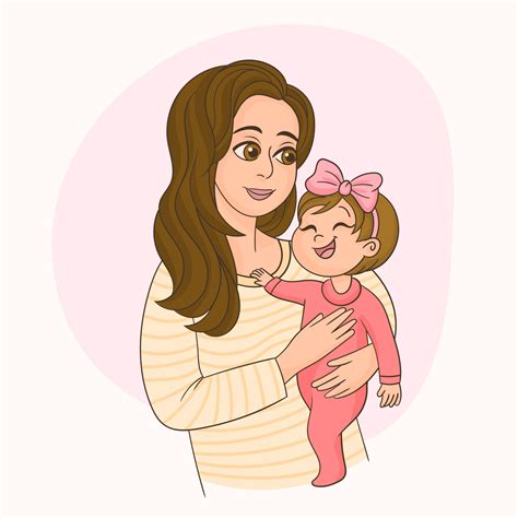 Happy Mother Looking At Cute Daughter 1967294 Vector Art At Vecteezy