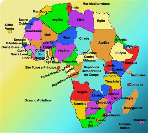 África Mapa Países E Aspectos Gerais Do Continente Toda Matéria