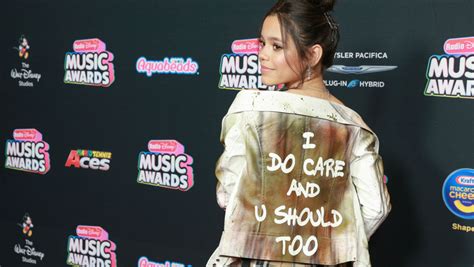 Jane The Virgin Actress Jenna Ortega Wears I Do Care Jacket To Protest Melania Trump