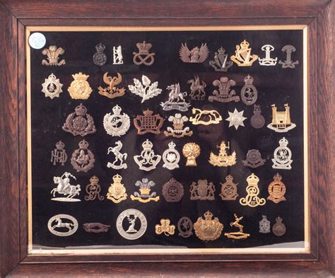 A Framed Collection Of British Army Cap Badges Comprising Yeomanry And
