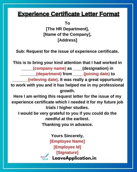 Respected manager hr, it was a great pleasure for me to work with such a leading business corporation in our country. Application For Experience Certificate 10+ Samples