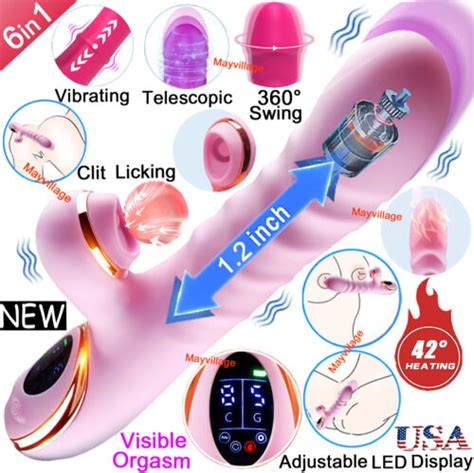Clit Licking Vibrator Thrusting Heated Swing Dildo LED Display Sex Toy For Women EBay