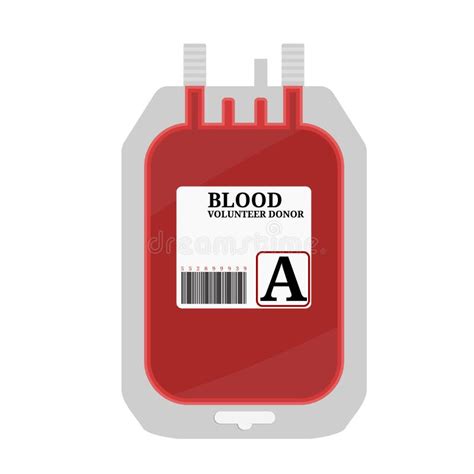 Blood Bag With Label And Text Whole Blood Isolated On White Background