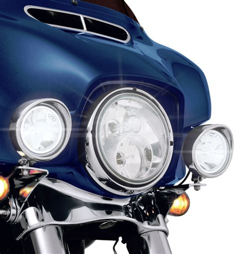 Show Chrome Pair LED Motorcycle Driving Lights 98-19 Harley Touring Bagger FLHX | JT's CYCLES