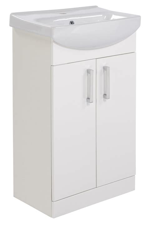 A vanity unit is a stylish addition to any bathroom. Ardenno Gloss White Vanity Unit & Basin Set | Departments ...