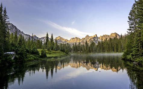 Beautiful Mountain Scene With A Lake Stock Photo Image