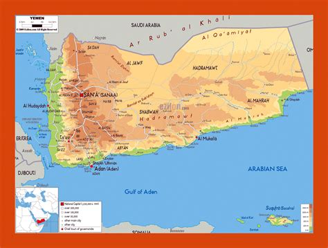 Physical Map Of Yemen Maps Of Yemen Maps Of Asia Gif Map Maps