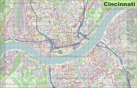 Large Detailed Map Of Cincinnati