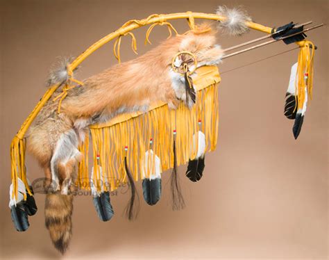 native american bow and red fox quiver 40 gold ba62 mission del rey southwest
