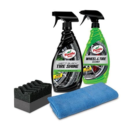 Turtle Wax Tire Shine And Wheel Cleaner Kit With Microfiber Towel