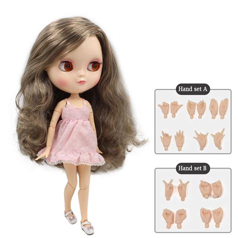 Icy Doll Small Breast Azone Body Fortune Days Bl22409016 Grey Mix Brown Hair Side Parting 30cm