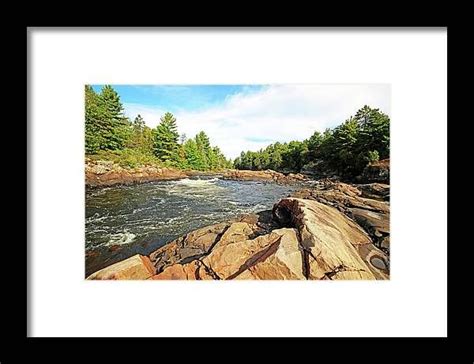 Sturgeon Chutes The Natural Divide I Framed Print By Debbie Oppermann