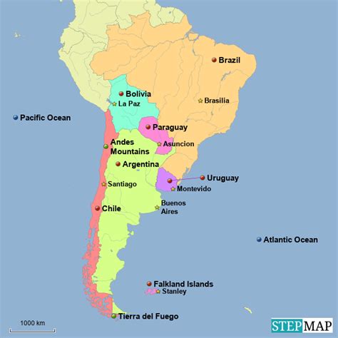 Stepmap Southern South America Landkarte Für Germany