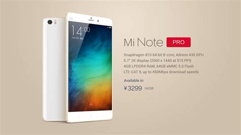 Xiaomi Unveils Mi Note And Mi Note Pro 57 Inch High End Goodness