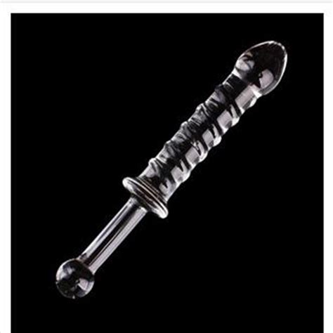 Crystal Dildo Fake Penis Anal Butt Plug With Knife Shaped Handle Female
