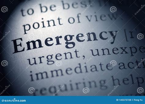 Definition Of The Word Emergency Stock Photo Image Of Dictionary