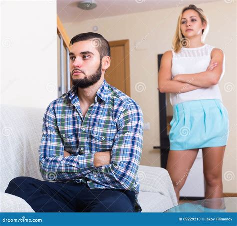 Couple Having Argue Indoors Stock Image Image Of Misunderstanding European 69229213