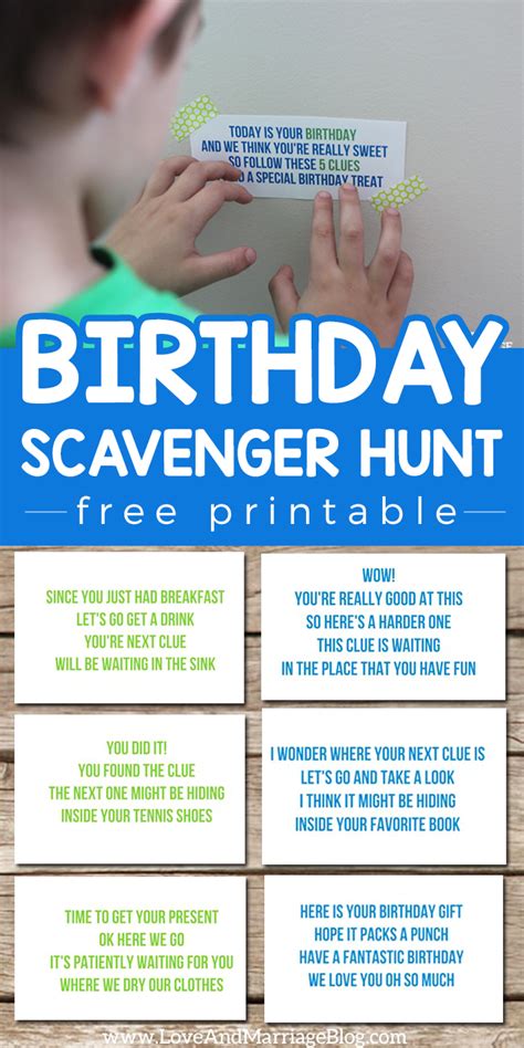 Birthday Scavenger Hunt With Free Printables