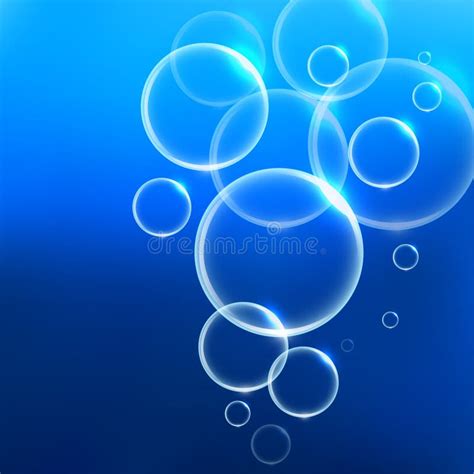 Underwater Air Bubbles Blue Background Stock Vector Illustration Of