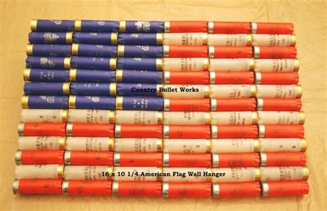 Shotgun Shell American Flag Wall Hanging Hand Made From REAL