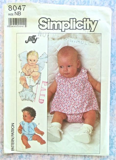 Simplicity 8047 Vintage 1980s Baby One Piece Suit Pattern