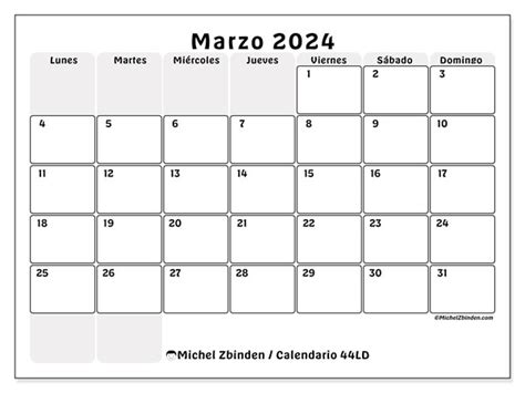 Calendario Marzo 2024 Cajas Ld Michel Zbinden Cr