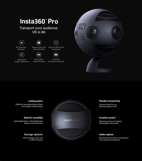 Insta360 Pro 8k 3d 360 Vr Video Panoramic Camera 4k 100fps Slow Motion