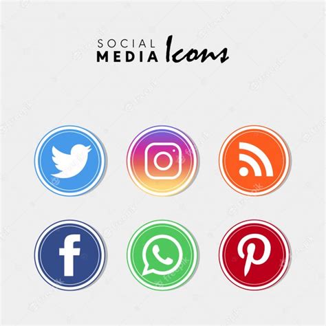 Conjunto De Iconos De Redes Sociales Populares Vector Premium