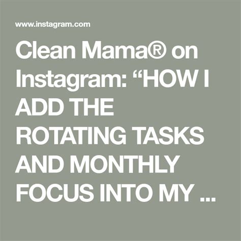 Clean Mama® On Instagram “how I Add The Rotating Tasks And Monthly