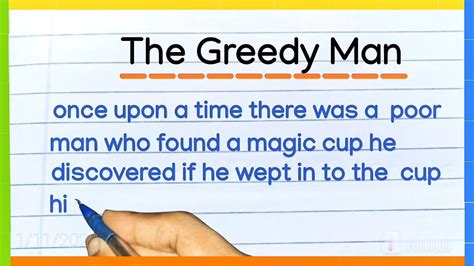 The Greedy Man Short Story In English The Greedy Man Story Writing