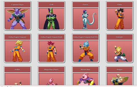 3ds Dragon Ball Z Extreme Butoden Playable Characters Sprite Sheets