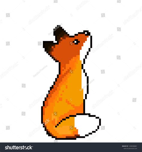 Cute Pixel Art Fox Pixel Art เวกเตอร์สต็อก ปลอดค่าลิขสิทธิ์