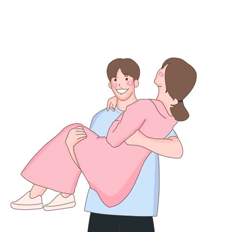 People In Love Cartoon Flat Illustration Of Diverse Cartoon Young