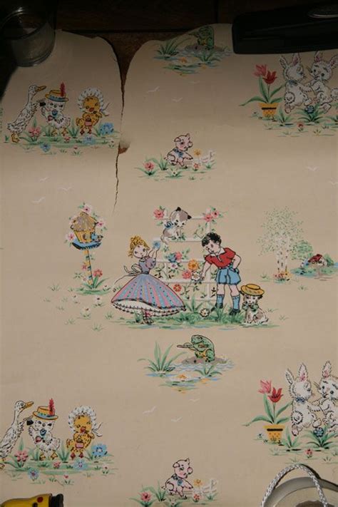 Vintage 1950s Childrens Nursery Room Wallpaper Dig 19514 Designer