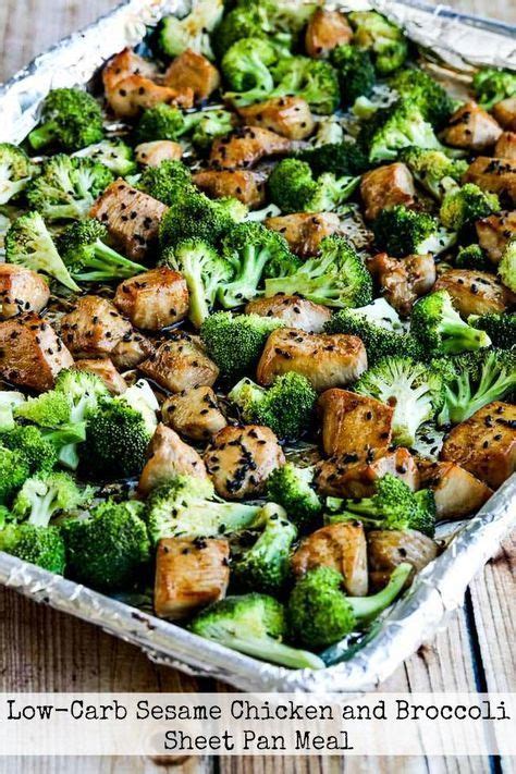 Pour about 1/2 cup sauce over top of the chicken and just a few tablespoons drizzle it over the finished chicken and broccoli. Low-Carb Sesame Chicken and Broccoli Sheet Pan Meal ...