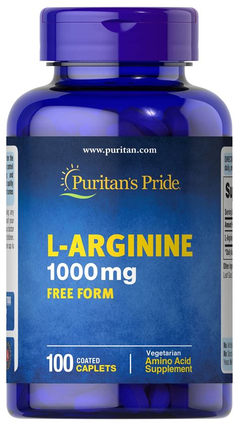 L Arginine 1000 Mg 100 Caplets 7888 Puritans Pride