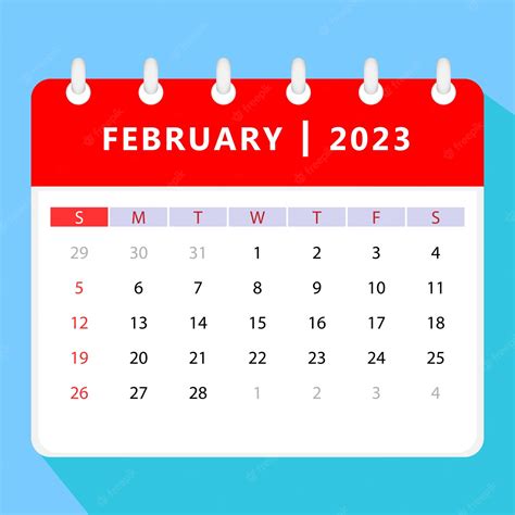 Premium Vector February 2023 Calendar Template Vector Design