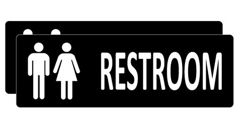 buy 2 pack restroom sign for business and home self adhesive metal restroom signs for door