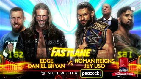 Daniel Bryan And Edge Vs Roman Reigns And Jey Uso Official Match Card Hd