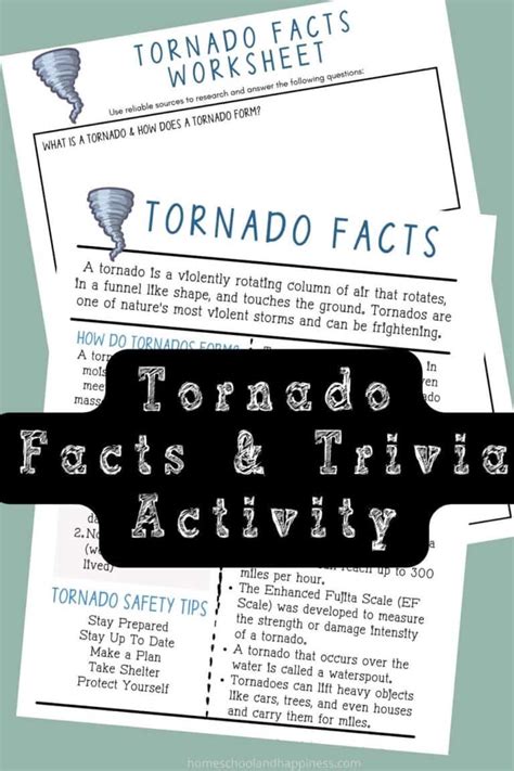 15 Tornado Facts For Kids Learning About Tornados Printable