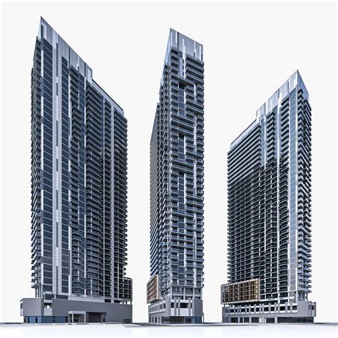 High Rise Residential Building 3d Model Architecture Creative Market