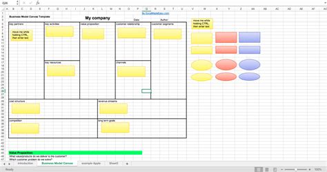 Business Model Canvas Template Excel