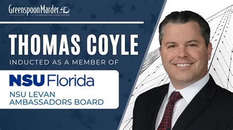 Greenspoon Marder Partner Thomas Coyle Inducted As A Member Of The Nsu