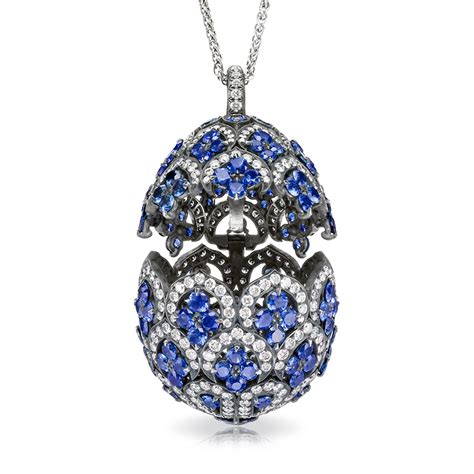 Zénaide Sapphire Egg Pendant Imperial Collection Fabergécom
