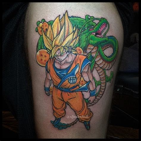 Maybe you would like to learn more about one of these? Awesome Goku & Shenron DBZ Tattoo I just got today! Done by Joshua Couchenour @ Black Label in ...